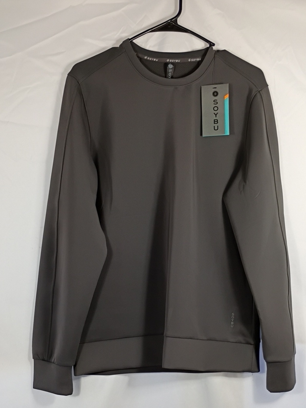 NWT Soybu Men’s Grey Iron Long-Sleeve Crewneck Top Size Small Athleisure Fall